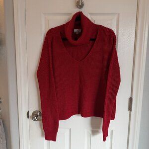 LPA red roll neck sweater / turtleneck sweater XS